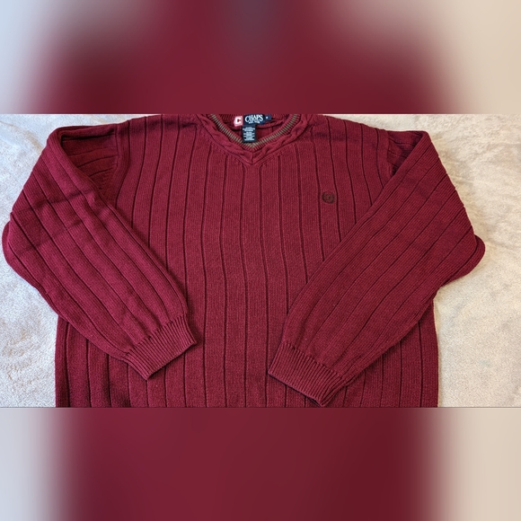 Chaps burgundy polo cotton sweater M - Picture 5 of 6